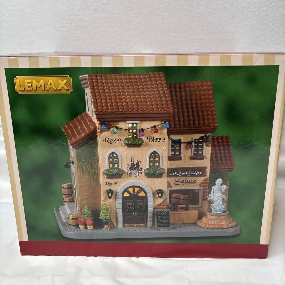 LEMAX The Wine Merchant #25936 Lighted Building NIB Christmas Village Works